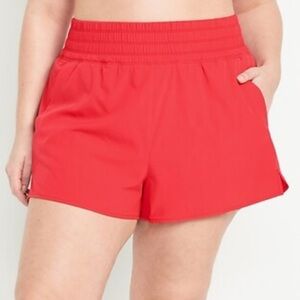 Old Navy Womens Red Extra High Waisted Athletic Swishy Shorts, Size XL